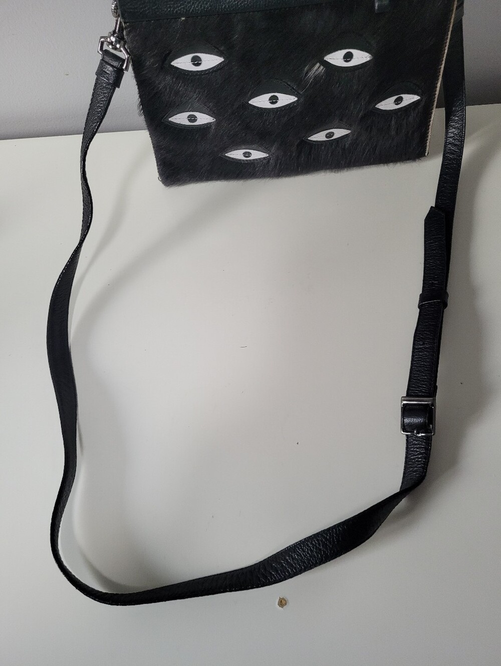 Min & Mon Small Vali Crossbody In All Over Eyes Print And Calfhair - Picture 7 of 9